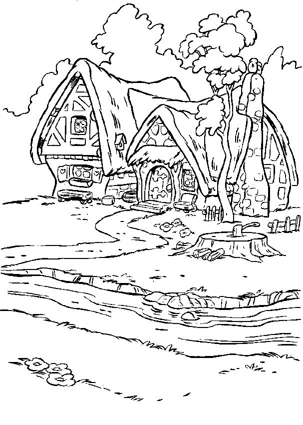 coloriage la maison des sept nains